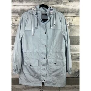 Bloggerlove Women's Smal Baby Blue Raincoat With hood